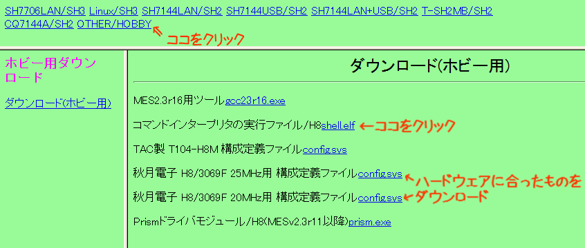 shell.exeとconfig.sysのダウンロード