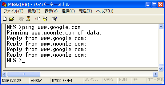 googleへのping送信