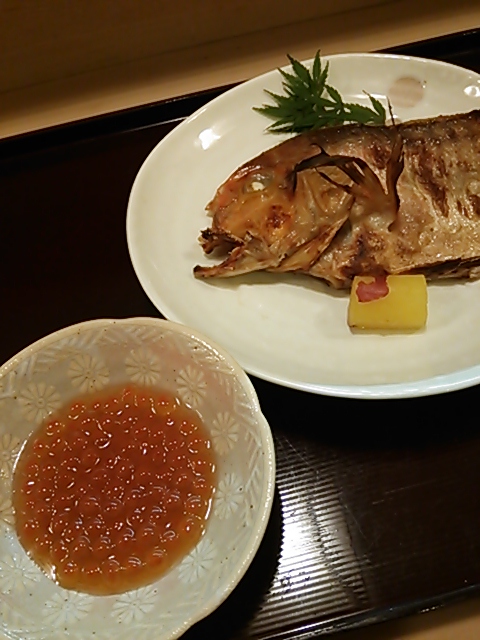 甘鯛の若狭焼きと生イクラの醤油漬け