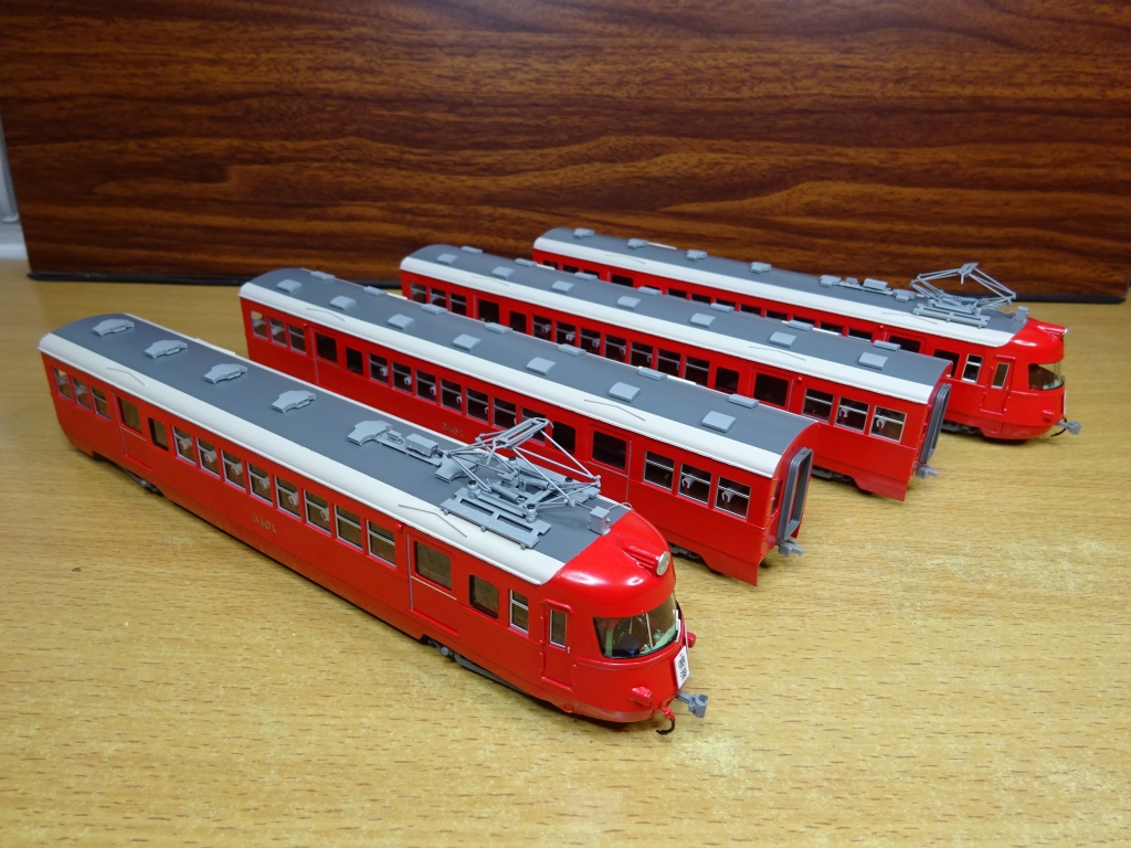 谷川製作所　名鉄3400系旧形　車体バラキット4両セット、台車入 名鉄3400系4連更新車2態。 | 模型工房あとりえピクタ