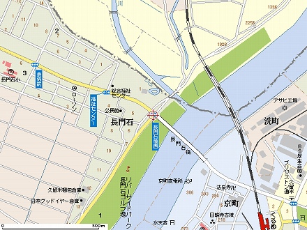 長門石橋の地図