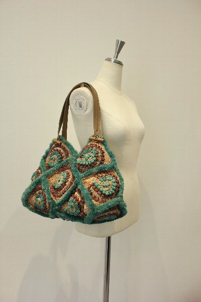 Jamin Puech ジャマンピュエッシュ 2023 S/S ラフィア バッグ ジャマンピュエッシュJAMIN PUECH ラフィアショルダーバッグ 緑