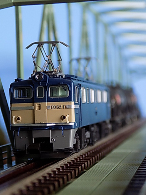 飯田線カトーED62が入線いたしました。渡らずの橋を渡るのはいつ