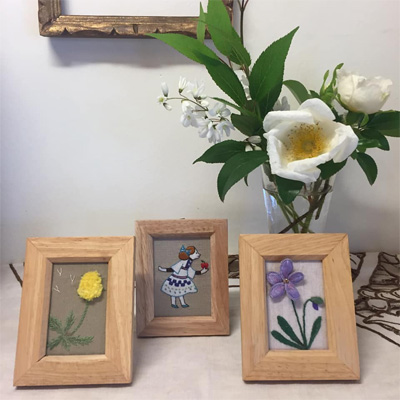 chiemonsakaさんの刺繍の小さなフレーム作品