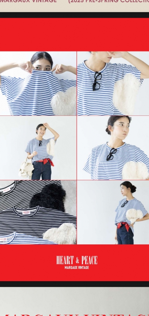 margaux vintage マルゴービンテージ　ハートTシャツ MARGAUX VINTAGE [マルゴーヴィンテージ] | s.cute