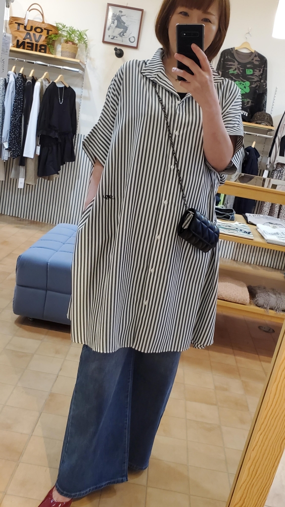 MARGAUX VINTAGE〉オーバースリットストライプシャツ☆ | s.cute 青森店