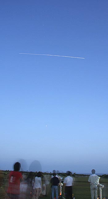 宇宙センターで見えた国際宇宙ステーション