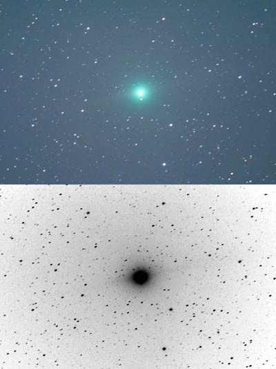 2009年2月1日のルーリン彗星(トリミングと反転)