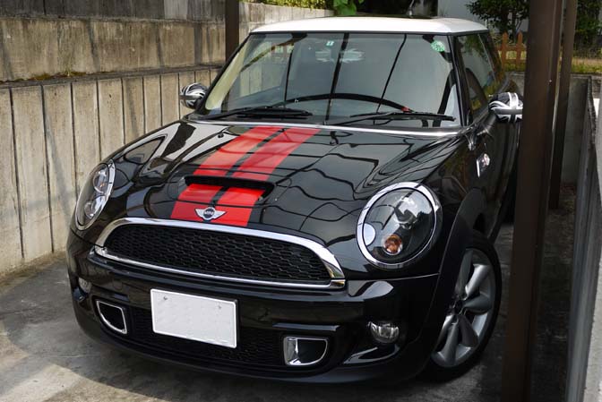 ボンネット ストライプの施工 Miniロードスターｊｃｗ純正 ナオの備忘録 Nao S Blog