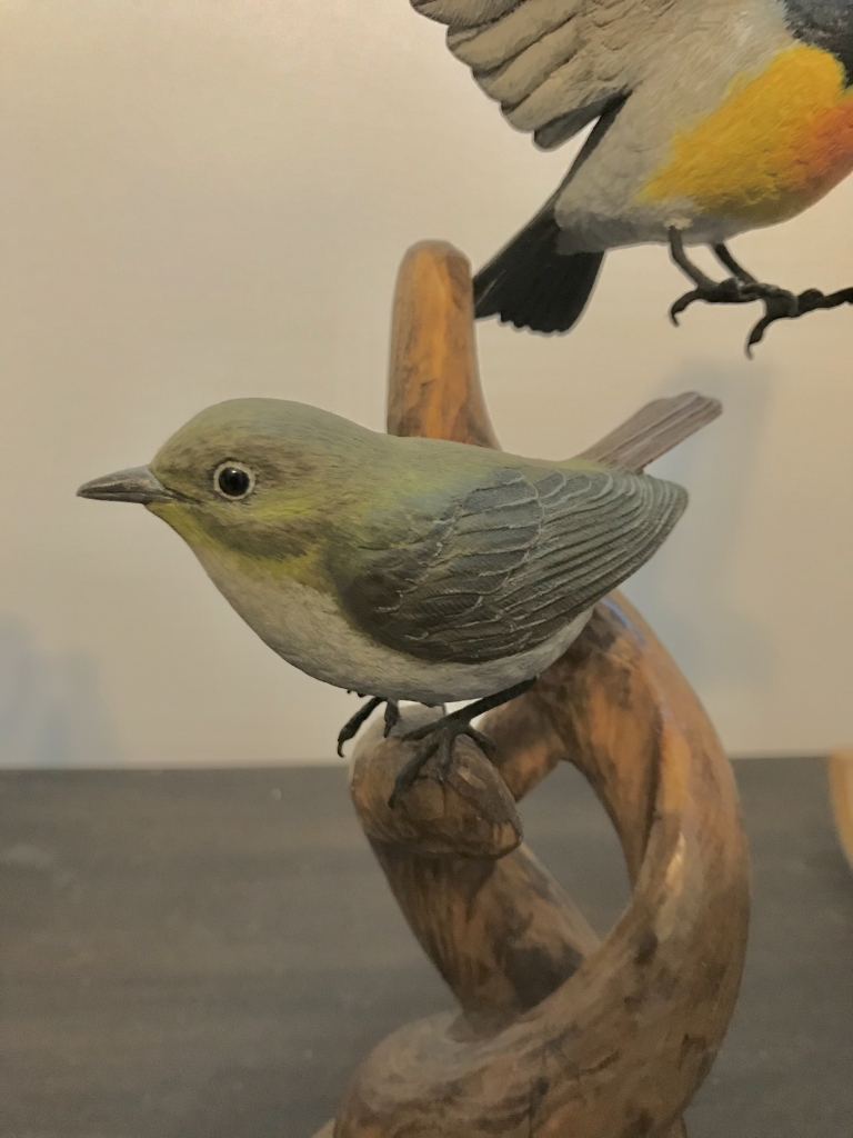クリアランス超安い 「キビタキ」 木彫りの野鳥 バードカービング 野鳥