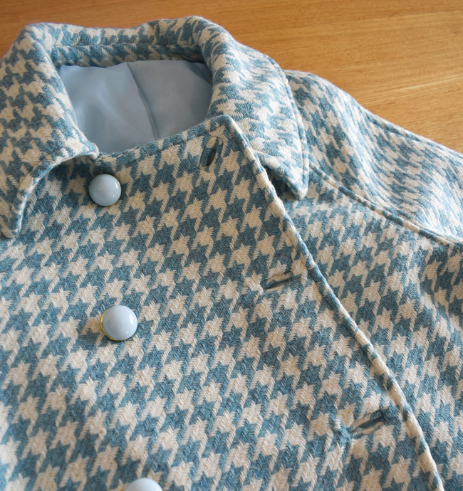 水色の千鳥格子ツイードのコート | 縫ーベルヴァーグ