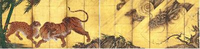 山楽 龍虎図屏風