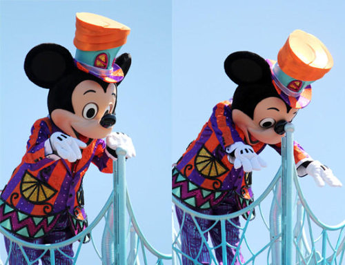 ディズニーの噂・裏技・裏話_痛そう…ミッキーの鼻がいろいろとすごいことに