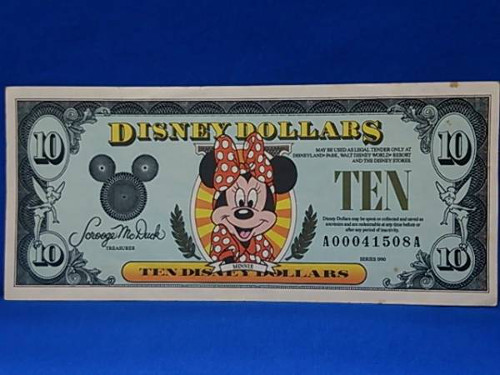昭和レトロ ディズニー ドル紙幣 ６種-