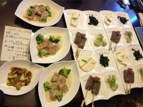 20111215豚ヒレ肉のクリームお肉4種プレート 小