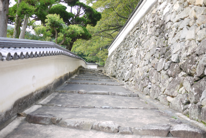 龍野城 石垣と登城路