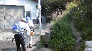 民家のすぐ横に…