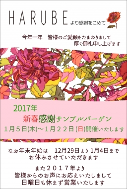はるべ harube 2017 サンプルバーゲンDM