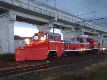 除雪車の試運転