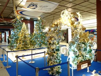 金沢駅にツリーお目見え