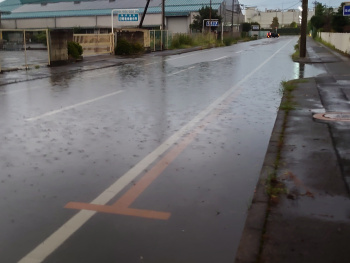 道路が水浸し