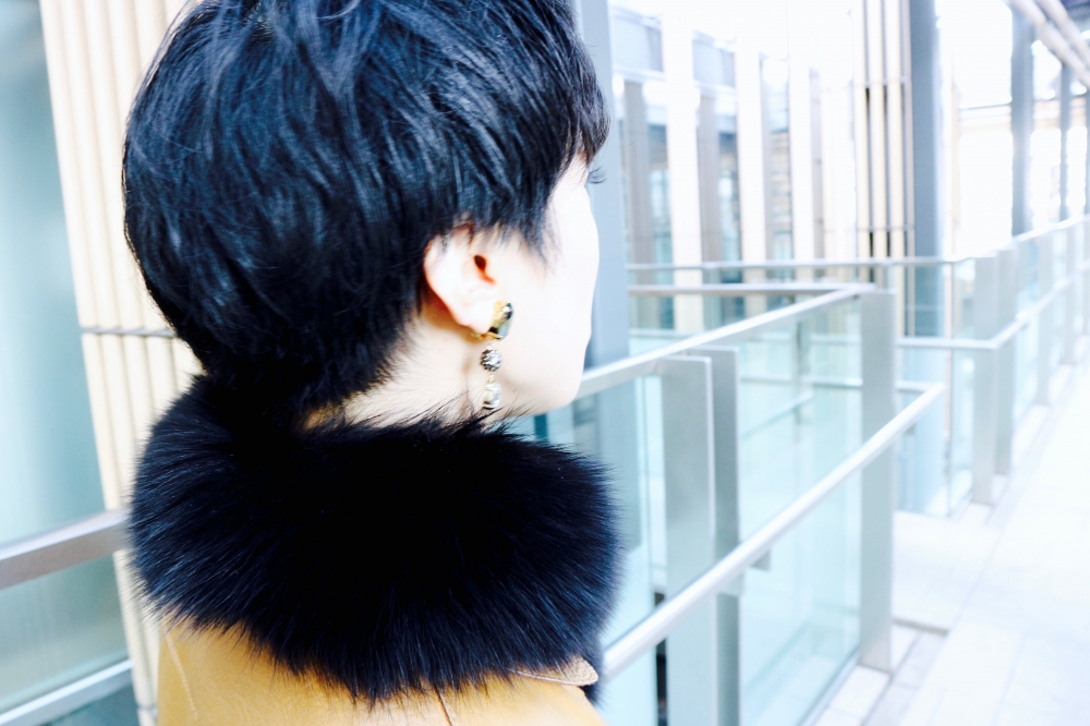 【JULICA ジュリカ】swarovski earrings-debut! スワロフスキーイヤリング「デビュー!」六本木ミッドタウン檜町公園にて。