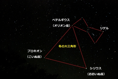 オリオン座と冬の大三角形