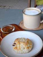 homemade scon & passion fruit jam