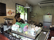 ブラウニーチーズケーキとコーヒー