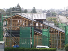 東より見たところ(瓦葺き後)
