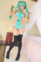 初音ミク コスプレ しまパン しまブラ