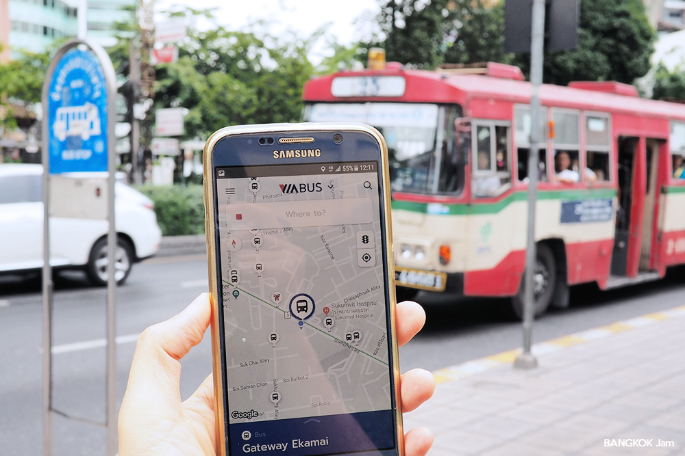 バンコク バスマップ アプリ VIA BUS バス ルート 路線 バス停 検索 タイ