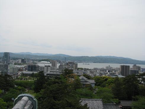 松江城5階からの松江大橋方面