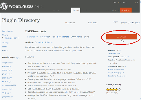 wordpress plugin(DMSGuestbook)