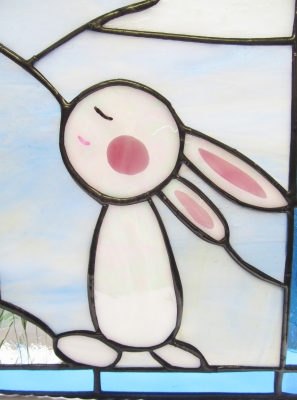 ウサギのお月見 Tさん ステンドグラス教室 生徒さん作品 | まりね通信