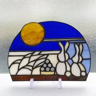 ウサギのお月見 Tさん ステンドグラス教室生徒さん作品 | まりね通信