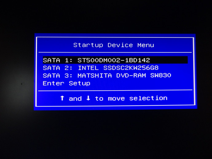 lenovo F12 Startup Device Menu