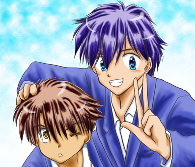 男子2人色付き
