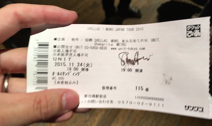 Shellacのスティーヴ・アルビニ先生にサインをもらいました