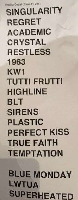 New Order新木場STUDIO COAST セットリスト
