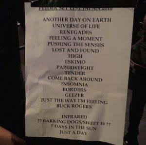 2016.11.02 FEEDER@渋谷TSUTAYA O-EAST Setlist