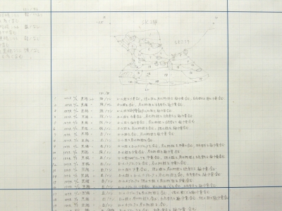 フラスコ状土坑の断面実測図