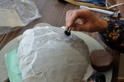 拓本の作業