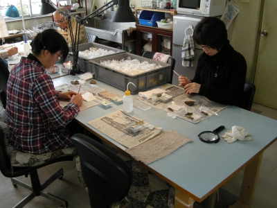遺物の注記作業
