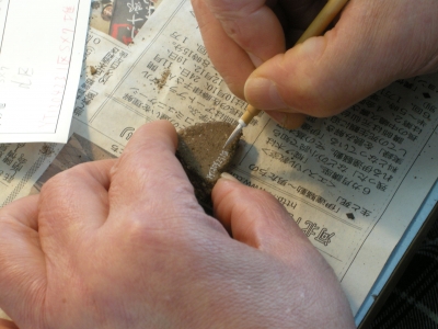 遺物の注記作業