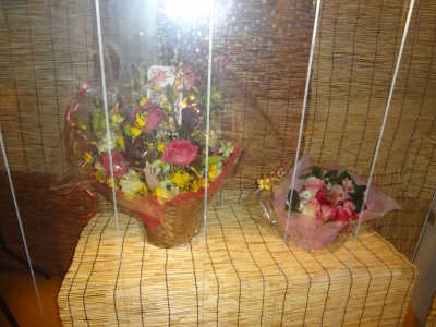 ベランダに飾った花
