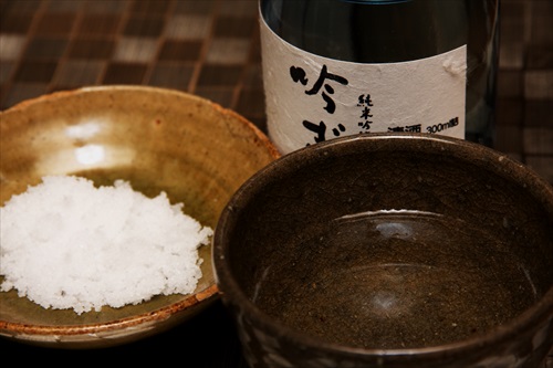 塩で日本酒