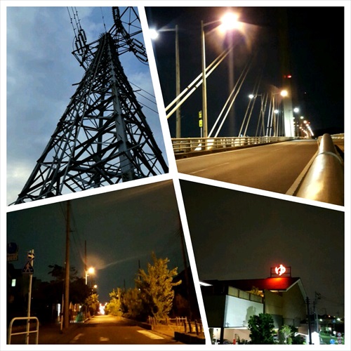 鉄塔と夜ラン