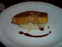 warm amuse - Sauteed Foie Gras and Golgonzora Riso