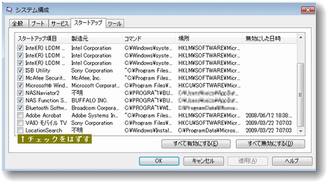 システム構成スタートアップ